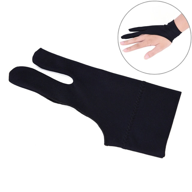 2 Finger Anti-fouling Drawing Glove for Graphics Drawing Tablet, Both for Right and Left Hand(For  men)