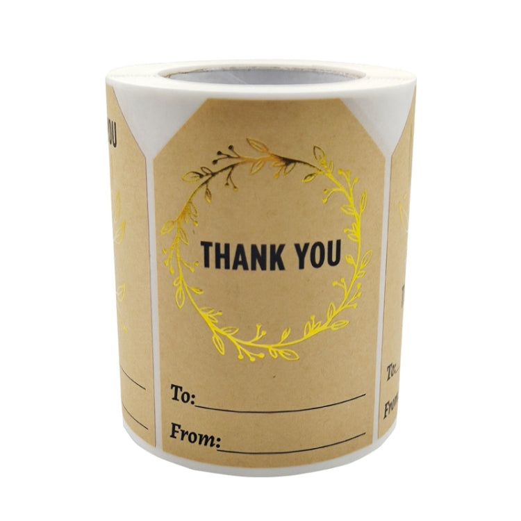 Kraft Paper Thank You Hot Stamping Sticker Gift Wrapping Decoration Label, Size: 50x75mm(K-74) - Sticker & Tags by PMC TechLife | Online Shopping South Africa | PMC TechLife