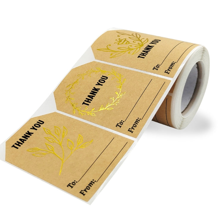 Kraft Paper Thank You Hot Stamping Sticker Gift Wrapping Decoration Label, Size: 50x75mm(K-74) - Sticker & Tags by PMC TechLife | Online Shopping South Africa | PMC TechLife
