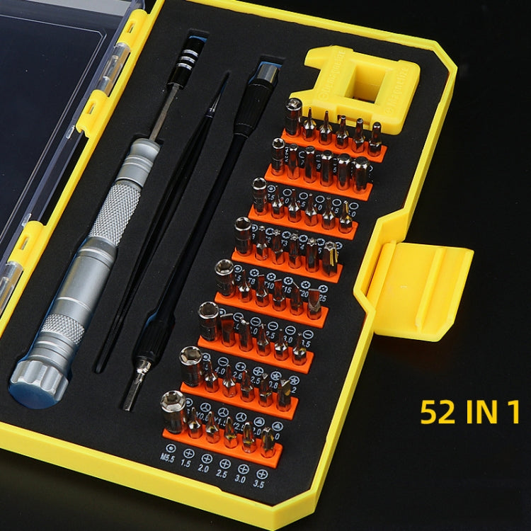 Obadun 9802B 52 in 1 Aluminum Alloy Handle Hardware Tool Screwdriver Set Home Precision Screwdriver Mobile Phone Disassembly Tool(Yellow Box) - free shipping - PMC Jewellery - Order now!