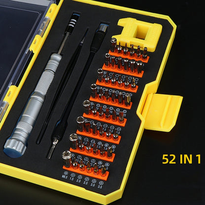 Obadun 9802B 52 in 1 Aluminum Alloy Handle Hardware Tool Screwdriver Set Home Precision Screwdriver Mobile Phone Disassembly Tool(Yellow Box) - free shipping - PMC Jewellery - Order now!