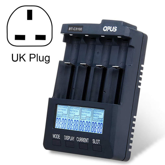 OPUS BT-C3100 Smart Smart Digital Intelligent 4-Slot Battery Charger(UK Plug) - free shipping - PMC Jewellery - Order now!