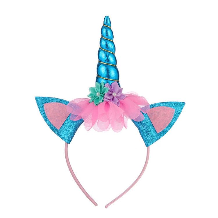 Unicorn Headband Children Birthday Festival Party Hair Accessories(Blue 1) - Holiday Decorations by PMC TechLife | Online Shopping South Africa | PMC TechLife