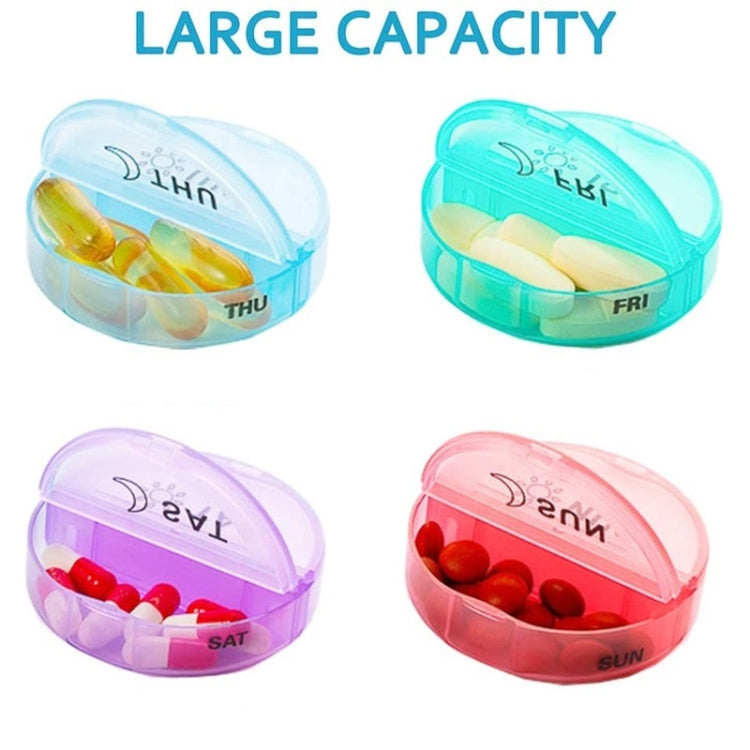 One Week Use Portable Plastic 14-Compartment Pill Box Leather Bag(14x7.5x6.5cm) - Pill Boxes by PMC TechLife | Online Shopping South Africa | PMC TechLife