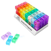 One Month Use 31-Compartment Plastic Colorful Pill Box Family Independent Pill Storage Box(20.5x10.3x7cm)