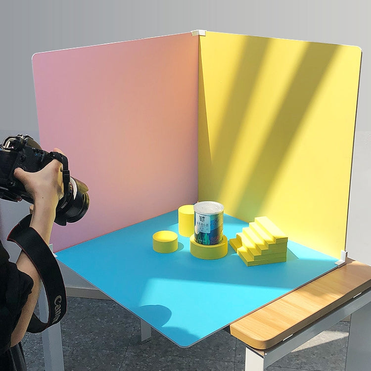 60 X 60cm Non-Reflective Matte PVC Board Double-Sided Solid Color Photo Background Board Filming Photography Props(Green + Apricot) - free shipping - PMC TechLife - Order now!