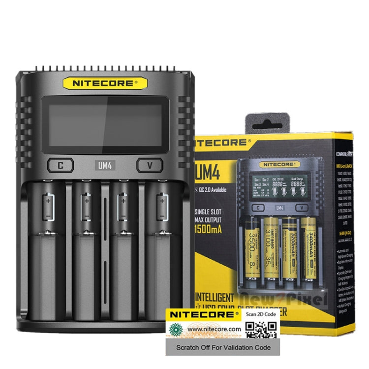 NITECORE Smart LCD Display Automatically Activates Repair USB 4-Slot Charger(UM4) - free shipping - PMC Jewellery - Order now!
