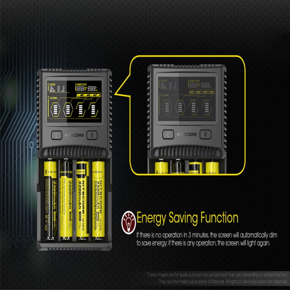 NITECORE 4-Slot Smart LCD Fast Charger, Model: SC4(US Plug)