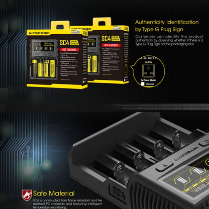 NITECORE 4-Slot Smart LCD Fast Charger, Model: SC4(US Plug) - free shipping - PMC Jewellery - Order now!