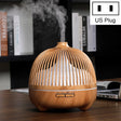 Bird Cage Wood Graphic Aromatherapy Machine Ultrasonic Smart Home Colorful Night Light Hollow Humidifier, Product specifications: US Plug(Light Wood Pattern) - free shipping - PMC TechLife - Order now!