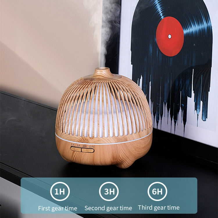 Bird Cage Wood Graphic Aromatherapy Machine Ultrasonic Smart Home Colorful Night Light Hollow Humidifier, Product specifications: US Plug(Light Wood Pattern) - free shipping - PMC TechLife - Order now!