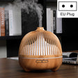 Bird Cage Wood Graphic Aromatherapy Machine Ultrasonic Smart Home Colorful Night Light Hollow Humidifier, Product specifications: EU Plug(Light Wood Pattern) - free shipping - PMC TechLife - Order now!