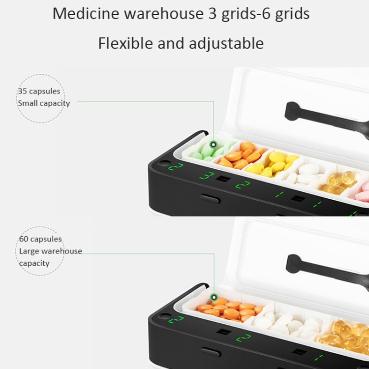 XM-ZY02 Intelligent Electronic Small Pill Box Separate Warehouse To Remind The Elderly To Take Medicine Regularly Portable Pill Box(Elegant White)
