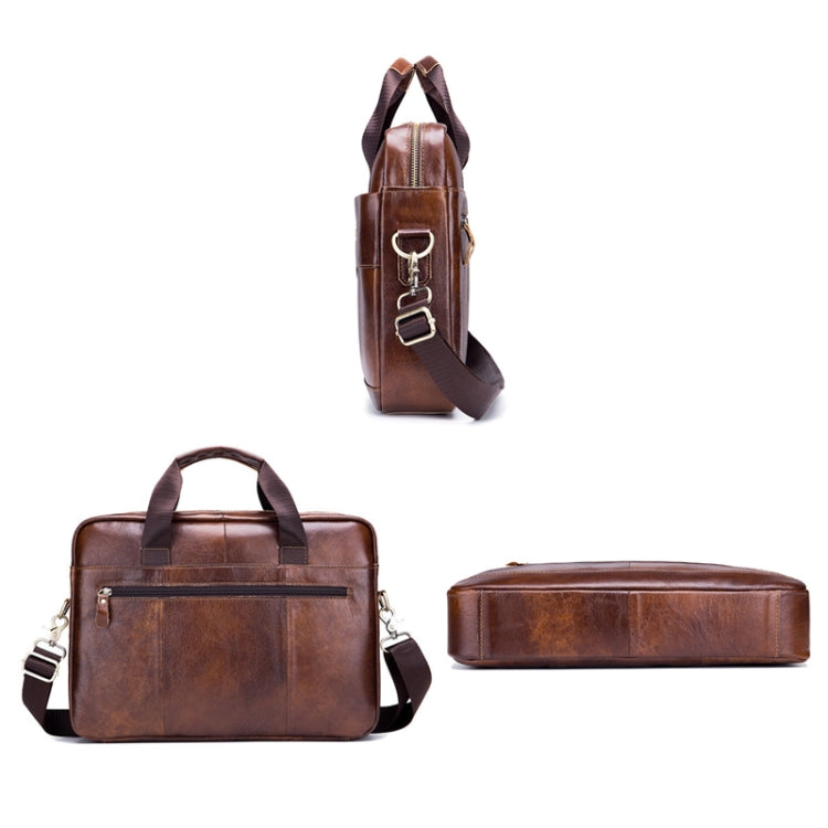 BULL CAPTAIN 044 14 Inch Handheld Computer Briefcase Men Leather Messenger Bag(Brown) - free shipping - PMC Jewellery - Order now!