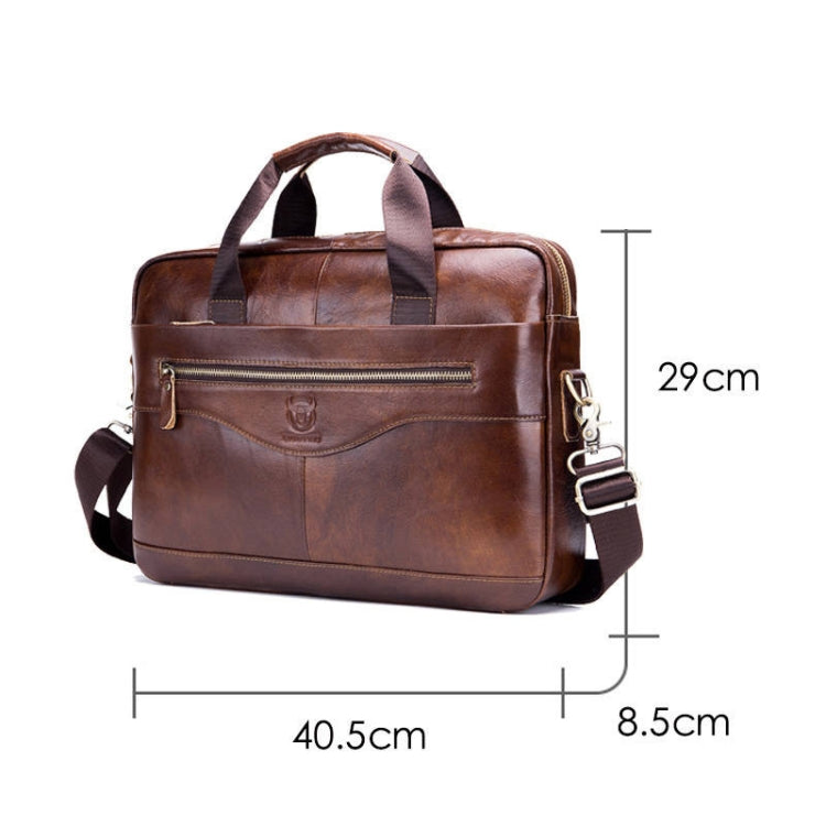 BULL CAPTAIN 044 14 Inch Handheld Computer Briefcase Men Leather Messenger Bag(Brown) - free shipping - PMC TechLife - Order now!