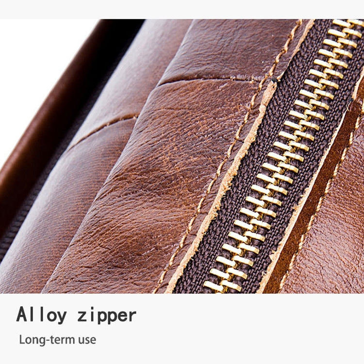 BULL CAPTAIN 044 14 Inch Handheld Computer Briefcase Men Leather Messenger Bag(Brown) - free shipping - PMC TechLife - Order now!