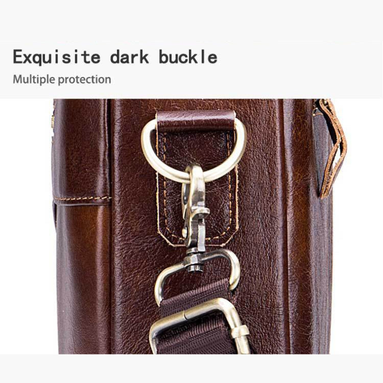 BULL CAPTAIN 044 14 Inch Handheld Computer Briefcase Men Leather Messenger Bag(Brown) - free shipping - PMC TechLife - Order now!