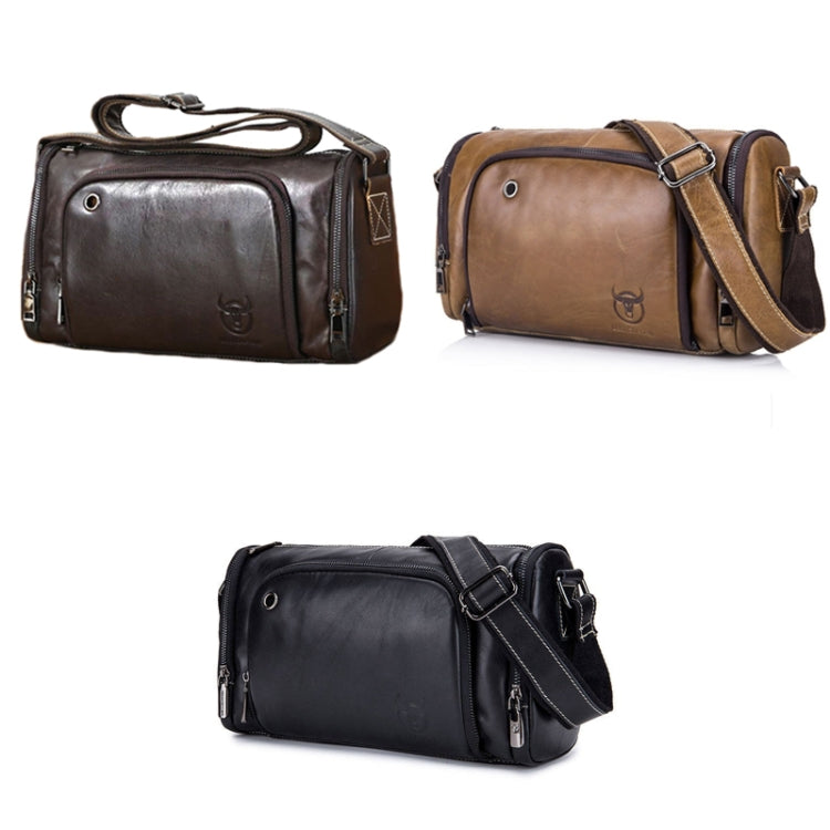 BULL CAPTAIN HKDJB--001 Cowhide Messenger Bag Sports Men Single-shoulder Bag, Colour: Dark Brown - free shipping - PMC TechLife - Order now!