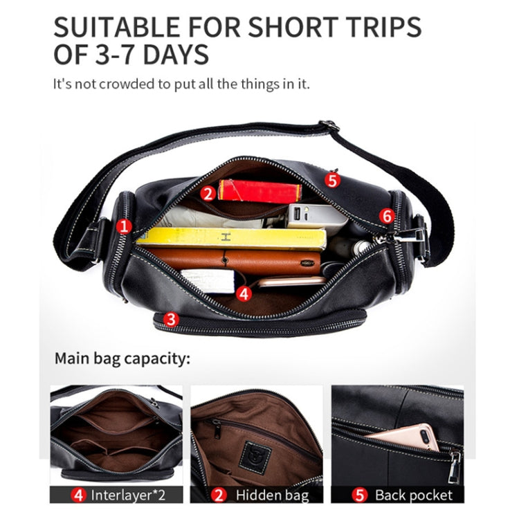 BULL CAPTAIN HKDJB--001 Cowhide Messenger Bag Sports Men Single-shoulder Bag, Colour: Dark Brown - free shipping - PMC TechLife - Order now!