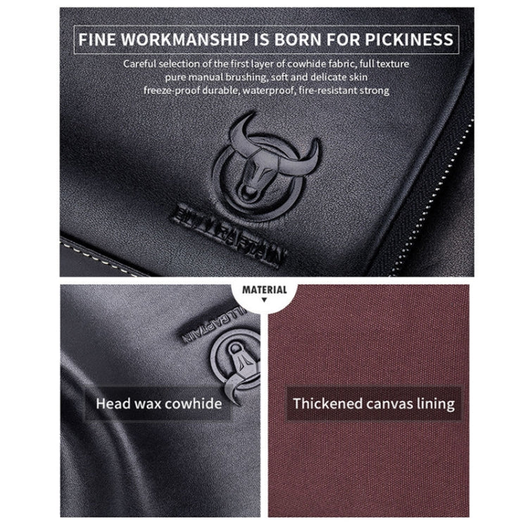 BULL CAPTAIN HKDJB--001 Cowhide Messenger Bag Sports Men Single-shoulder Bag, Colour: Dark Brown - free shipping - PMC TechLife - Order now!