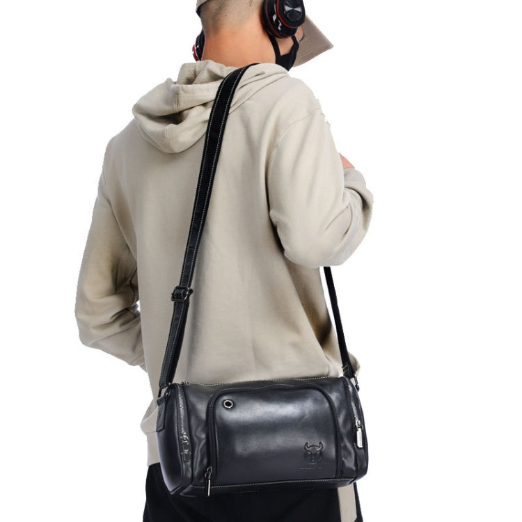 BULL CAPTAIN HKDJB--001 Cowhide Messenger Bag Sports Men Single-shoulder Bag, Colour: Dark Brown - free shipping - PMC TechLife - Order now!