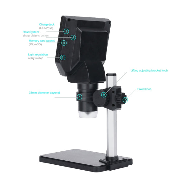 G1000 Digital Microscope HD Mobile Phone Repair Electron Microscope, Specification: Aluminum Plastic Bracket