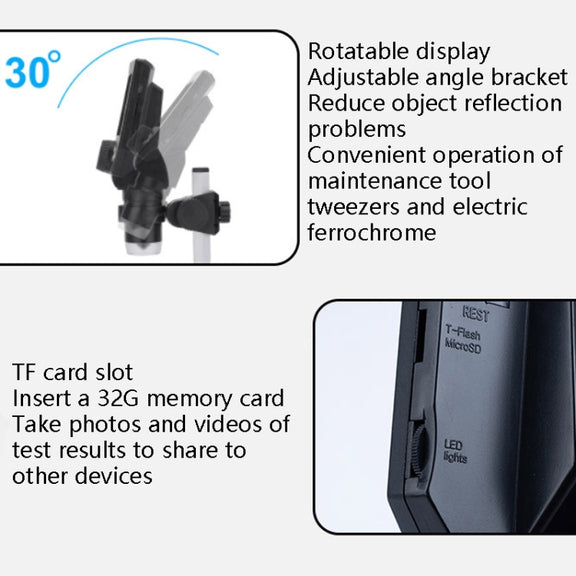 G1000 Digital Microscope HD Mobile Phone Repair Electron Microscope, Specification: Aluminum Alloy Bracket