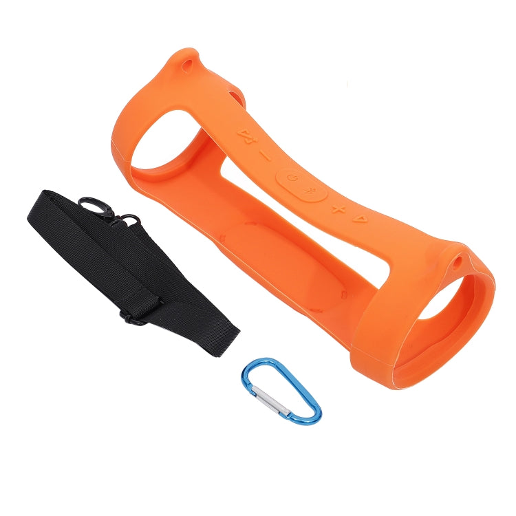 For JBL Charge 4 Bluetooth Speaker Portable Silicone Protective Cover with Shoulder Strap & Carabiner(Orange) - Protective Case by PMC TechLife | Online Shopping South Africa | PMC TechLife