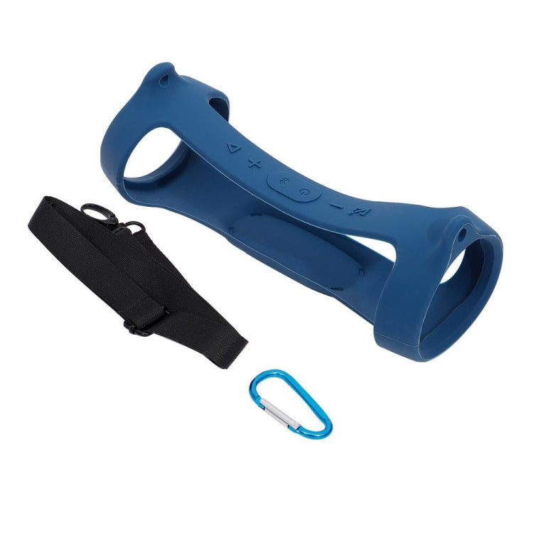 For JBL Charge 4 Bluetooth Speaker Portable Silicone Protective Cover with Shoulder Strap & Carabiner(Navy Blue) - Protective Case by PMC TechLife | Online Shopping South Africa | PMC TechLife