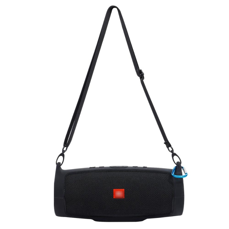 For JBL Charge 4 Bluetooth Speaker Portable Silicone Protective Cover with Shoulder Strap & Carabiner(Black) - Protective Case by PMC TechLife | Online Shopping South Africa | PMC TechLife