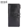 Retro Ladies RFID Wallet Leather Long Mobile Phone Bag(Black) - free shipping - PMC TechLife - Order now!