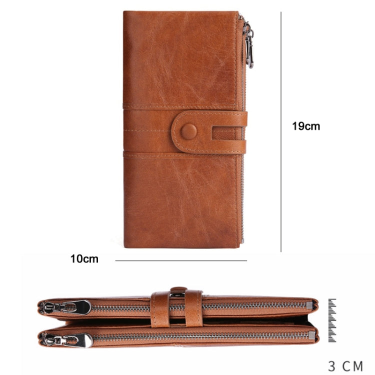 Retro Ladies RFID Wallet Leather Long Mobile Phone Bag(Red)