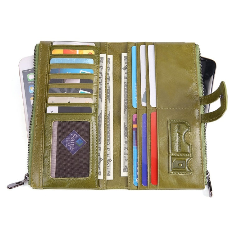 Retro Ladies RFID Wallet Leather Long Mobile Phone Bag(Blue) - free shipping - PMC TechLife - Order now!