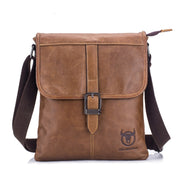BULL CAPTAIN 034 Men Leather Shoulder Bag Sports Outdoor First-Layer Cowhide Bag(Brown)