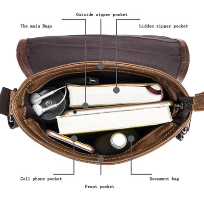 BULL CAPTAIN 034 Men Leather Shoulder Bag Sports Outdoor First-Layer Cowhide Bag(Brown) - free shipping - PMC Jewellery - Order now!