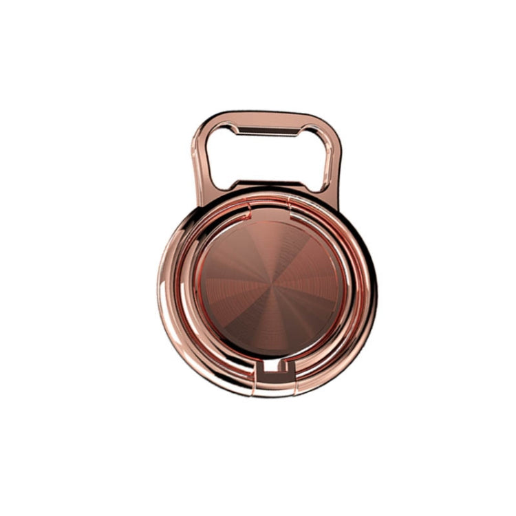 3 PCS Bottle Opener Folding Metal Mobile Phone Bracket Ring Buckle Bracket Car Magnets Live Desktop Bracket(Rose Gold) - Ring Holder by PMC TechLife | Online Shopping South Africa | PMC TechLife
