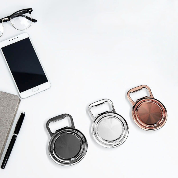 3 PCS Bottle Opener Folding Metal Mobile Phone Bracket Ring Buckle Bracket Car Magnets Live Desktop Bracket(Rose Gold) - Ring Holder by PMC TechLife | Online Shopping South Africa | PMC TechLife