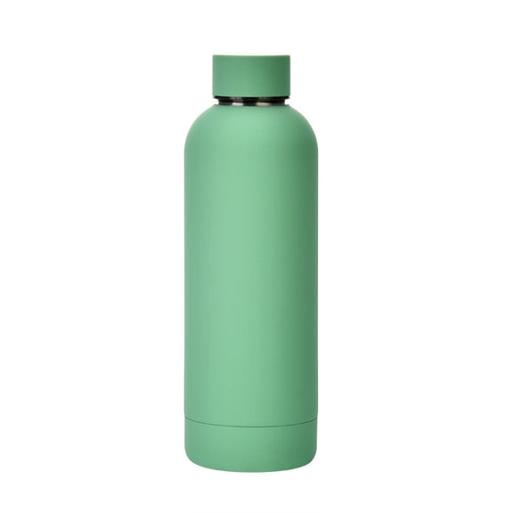 Stainless Steel Outdoor Matte Water Bottle Portable Sports Water Cup Rubber Paint Insulation Cup(Gray Green)