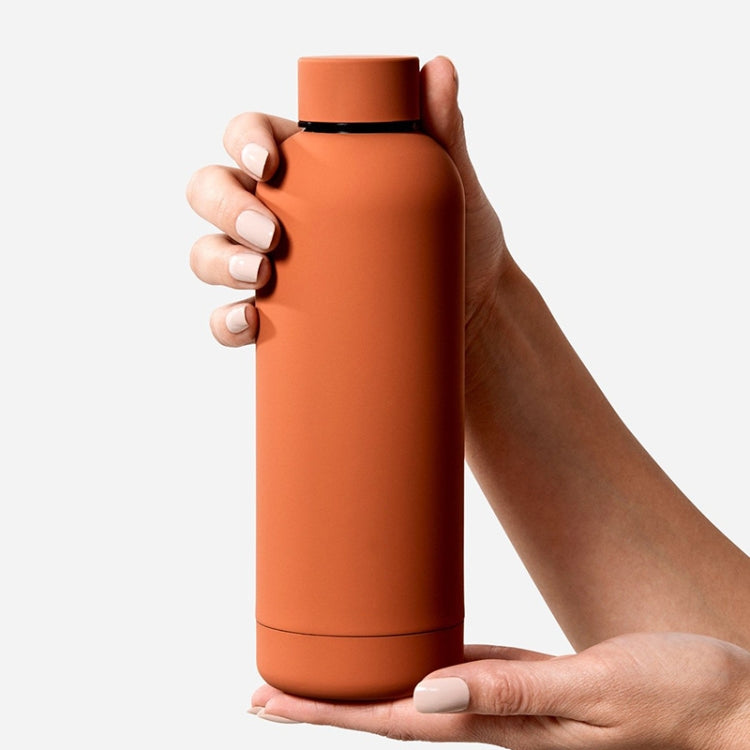 Stainless Steel Outdoor Matte Water Bottle Portable Sports Water Cup Rubber Paint Insulation Cup(Gray Green)