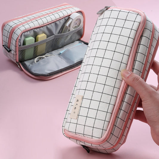 Angoo Double-Open Multi-Layer Stationery Pencil Case Multifunctional Cosmetic Bag(Palm Black And White) - Pen Holder by Angpoo | Online Shopping South Africa | PMC Jewellery | Buy Now Pay Later Mobicred