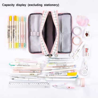 Angoo Double-Open Multi-Layer Stationery Pencil Case Multifunctional Cosmetic Bag(Palm Black And White) - Pen Holder by Angpoo | Online Shopping South Africa | PMC Jewellery | Buy Now Pay Later Mobicred