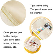 Angoo Cotton And Linen Large Capacity Pencil Stationery Bag(589 Shallow Khaki / Beige)
