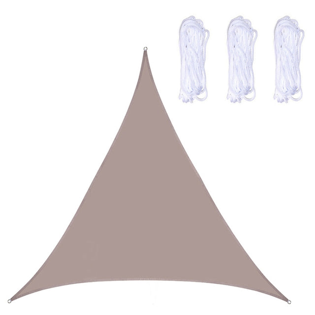 Triangle Outdoor Garden Sunshade Sail Water-resistant Anti-UV Canopy, Size: 2m x 2m x 2m(Khaki)
