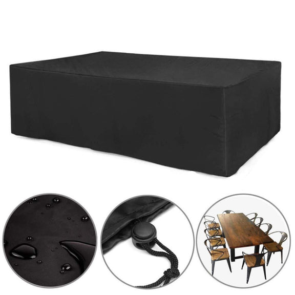 Outdoor Oxford Cloth Furniture Cover Garden Dustproof Water-resistant And UV-Proof Table And Chair Protective Cover, Size: 160x160x80cm(Black)