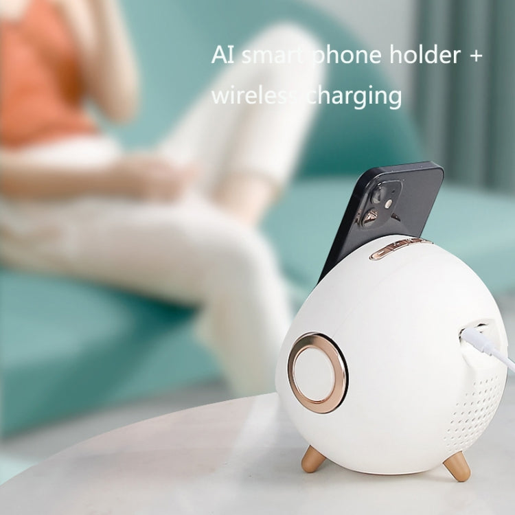 Mini Desktop Multi-Function Smart Wireless Charging Bluetooth Speaker with Alarm Clock & Phone Holder Function(Pink)
