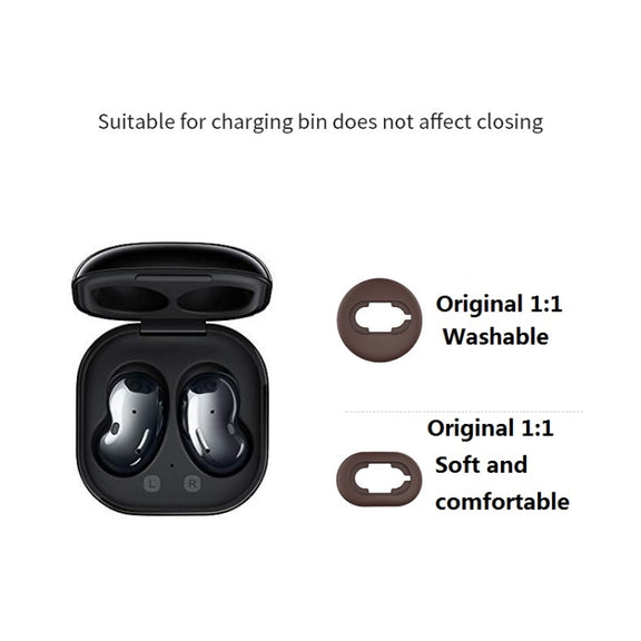 2 Sets Bluetooth Earphone Silicone Earplug Caps For Samsung Galaxy Buds Live(White-2 Pairs)
