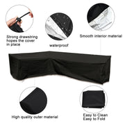 Outdoor Garden Furniture Corner Sofa Cover Dustproof Table Cover, Size: 215x215x87cm(Black)