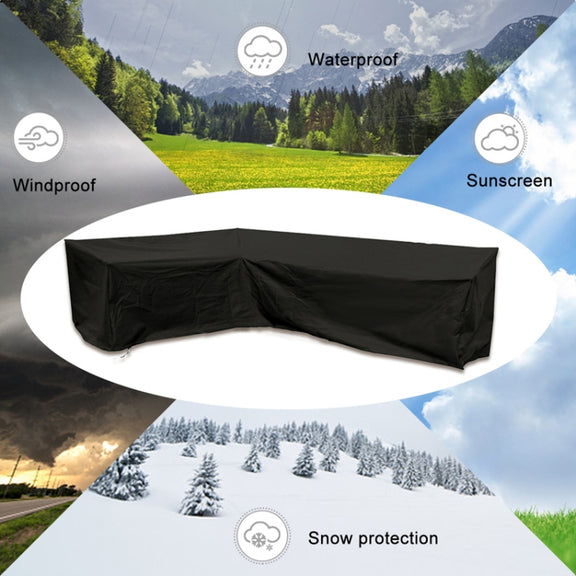 Outdoor Garden Furniture Corner Sofa Cover Dustproof Table Cover, Size: 300x300x98cm(Black)