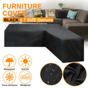 Outdoor Garden Furniture Corner Sofa Cover Dustproof Table Cover, Size: 300x300x98cm(Black)