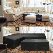 Outdoor Garden Furniture Corner Sofa Cover Dustproof Table Cover, Size: 300x300x98cm(Black)